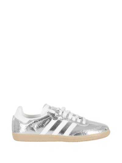 Adidas Originals Metallic Silver Samba Sneakers In Multi