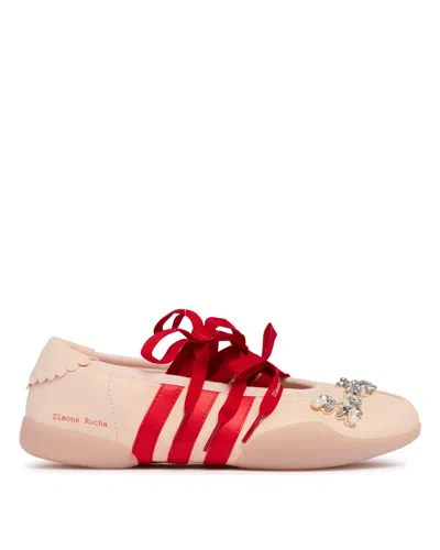 Adidas Originals Simone Rocha X  Pink Embellished Ballerina Flats