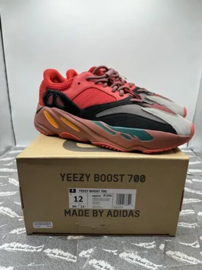 Pre-owned Adidas Originals Size 12 - Adidas Yeezy Boost 700 V1 Wave Runner Style Hi-res Red Hq6979 Sneakers