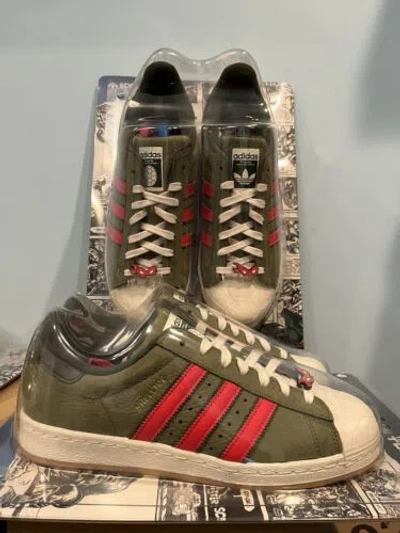 Pre-owned Adidas Originals Size 13 - Adidas Teenage Mutant Ninja Turtles Superstar Shell-toe If9280 In Hand In Green