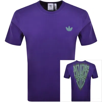 Adidas Originals Skeleton Back T Shirt Purple