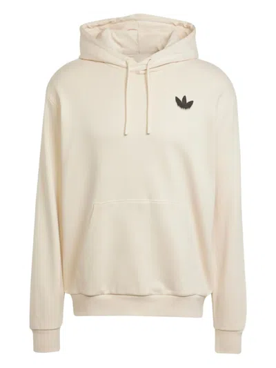 Adidas Originals Skeleton Logo Spray-print Hoodie In Neutral