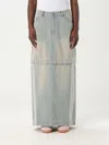 Adidas Originals Adidas Adjustable Five-pocket Denim Skirt With Signature Side Stripes In Denim