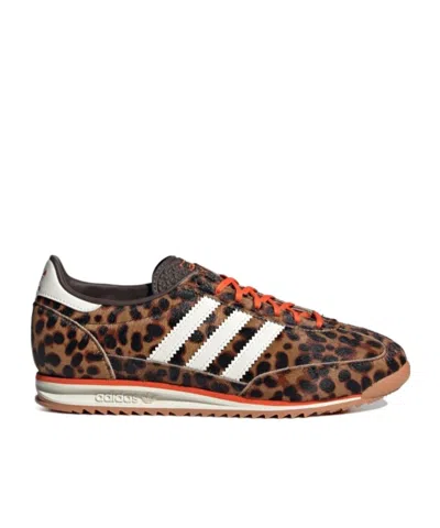 Adidas Originals Womens Adidas Sl 72 Leopard-print Suede And Mesh Low-top Trainers In Black