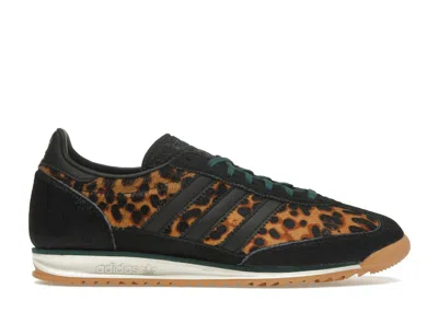 Pre-owned Adidas Originals Sl 72 Og Leopard Print (women's) Sneakers In Core Black/off White/collegiate Green