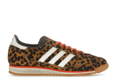 Pre-owned Adidas Originals Sl 72 Og Leopard Print (women's) Sneakers In Dark Brown/off White/semi Impact Orange In Multi