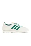 Adidas Originals Sl 72 Og Suede-trimmed Leather Sneakers In Off White  Collegiate Green  & Orbit Gre