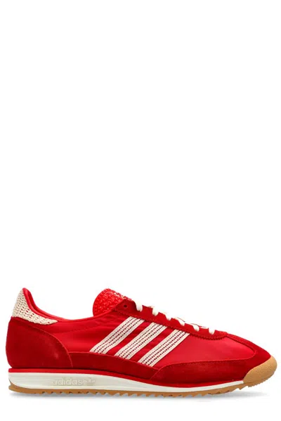Adidas Originals Sl 72 Crochet-trimmed Shell And Suede Sneakers In Multi