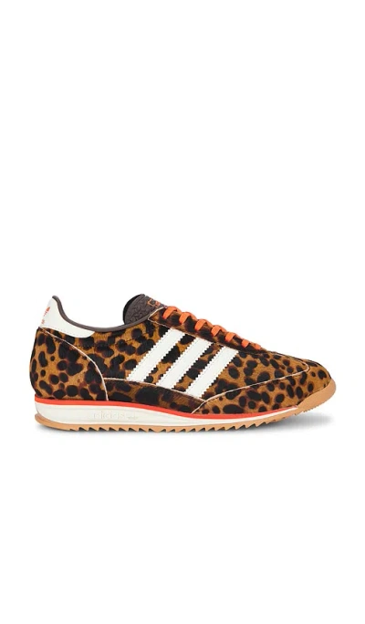 Adidas Originals Womens Adidas Sl 72 Leopard-print Suede And Mesh Low-top Trainers In Black