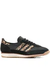 Adidas Originals Womens Leopard Preloved Brown B Sl 72 Leopard Nylon-suede Trainers In Black