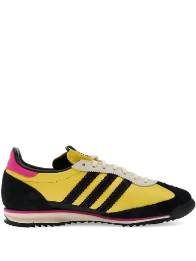 ADIDAS ORIGINALS SL 72 OG THREE-STRIPE LEATHER SNEAKERS