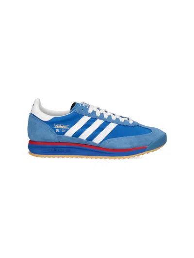 Adidas Originals Sl 72 Rs 绒面皮运动鞋 In Blue/core White/better Scarlet