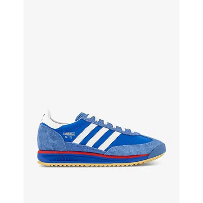 ADIDAS ORIGINALS ADIDAS WOMEN'S BLUE WHITE SL 72 SUEDE AND MESH LOW-TOP TRAINERS