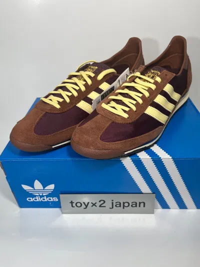 Pre-owned Adidas Originals Sl72 Og Ie3425 Maroon/almost Yellow/ Brown Wmns [us6-13] In Maroon/almost Yellow/pre-rubbed Brown