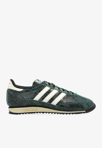 Adidas Originals Sl72 Og Snake Print Leather Sneakers In Green