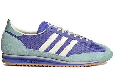 Pre-owned Adidas Originals Sl72 (women's) Sneakers In Semi Cobalt Blue/cream White/hazy Green