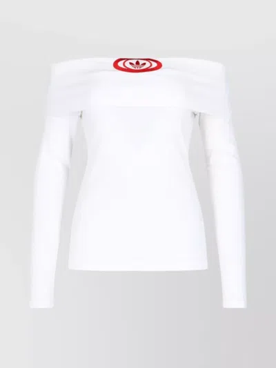 Adidas Originals Sleeves Long Off-the-shoulder Design In White
