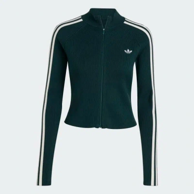 Adidas Originals Slim Knit Track Top In Blue