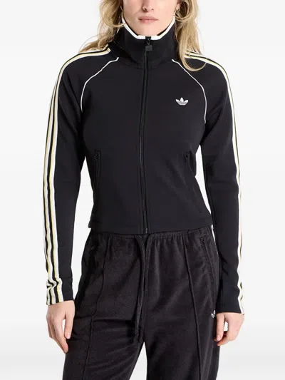 Adidas Originals Slim Tt Zip-up Sweater In Black