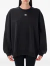 Adidas Originals Essentials Fleece Long Oversized Crew Sweatshirt In Black