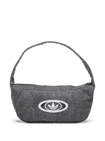 Adidas Originals Small Stripes-detail Shoulder Bag In Gray