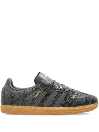 Adidas Originals Snakeskin Samba Sneakers In Gray