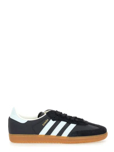 Adidas Originals Mens Black White Gum Samba Og Logo-print Leather Low-top Trainers Eur 43 / 9 Uk