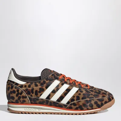 Adidas Originals Womens Adidas Sl 72 Leopard-print Suede And Mesh Low-top Trainers In Black