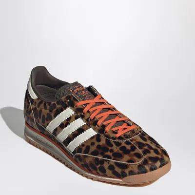 Adidas Originals Womens Adidas Sl 72 Leopard-print Suede And Mesh Low-top Trainers In Black