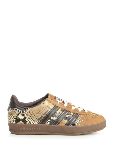 Adidas Originals Adidas X Wales Bonner Gazelle Snake-effect Leather Sneakers In Brown