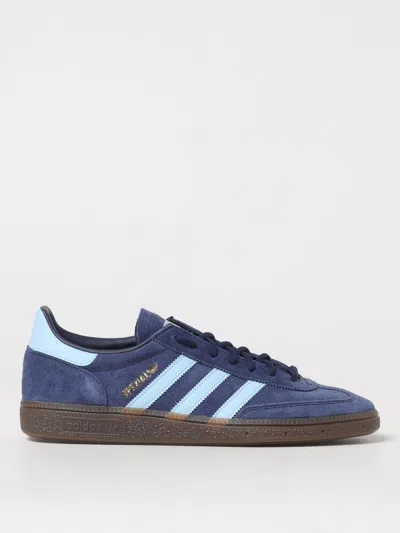 Adidas Originals Handball Spezial Leather-trimmed Suede Sneakers In Blue