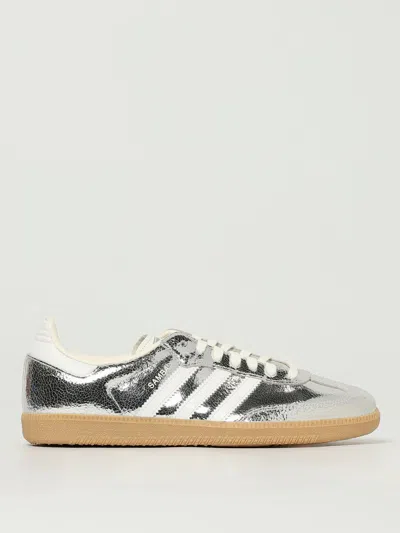 Adidas Originals Samba Og Metallic Leather Sneakers In Silver