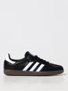 Adidas Originals Low-top Rubber Sole Sneakers With Contrast Stripes In Black