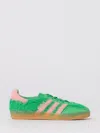 Adidas Originals Gazelle Indoor Suede-trimmed Brushed-knit Sneakers In Green