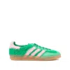 Adidas Originals Gazelle Indoor Suede-trimmed Brushed-knit Sneakers In Green