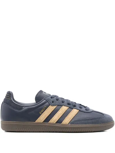 Adidas Originals Samba Og Suede-trimmed Leather Sneakers In Blue