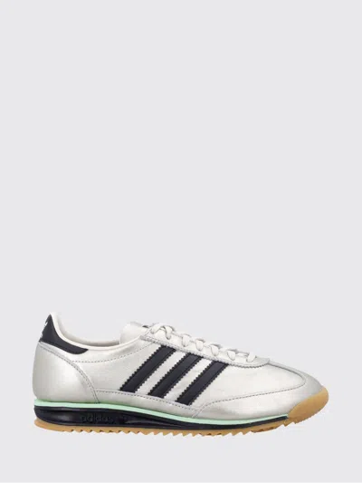 Adidas Originals Sl 72 Og Three-stripe Metallic-leather Sneakers In Silver