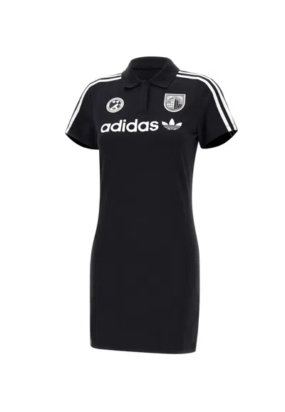 Adidas Originals Soccer Cotton Dress In Black