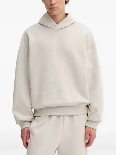 Adidas Originals Soft Lux Hoodie In Neutral