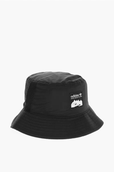 Adidas Originals Solid Color Bucket Hat With Logo Patch In Black