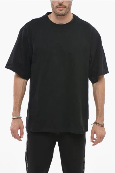 Adidas Originals Solid Color Oversized Ess Crew-neck T-shirt In Black