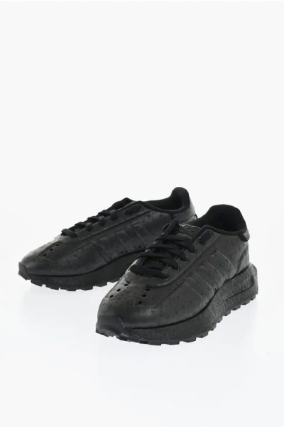 Adidas Originals Solid Color Retropy Ful Plastic Low-top Sneakers In Black