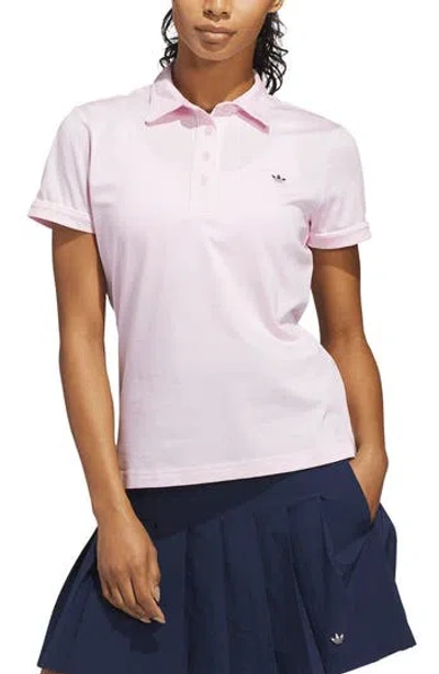 Adidas Originals Solid Polo In Clear Pink