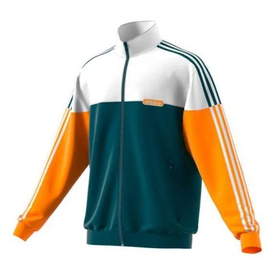 Adidas Originals Split Firebird Colorblock Casual Sports Stand Collar Side Stripe Windproof Jacket Y In Green