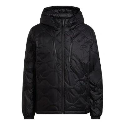 Adidas Originals Sports Zipper Hooded Long Sleeves Down Jacket Black