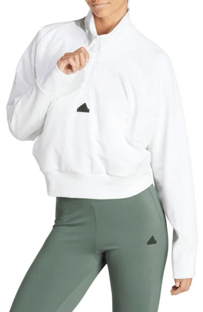 Adidas Originals Sportswear Z.n.e. Quarter Zip Jacket In White