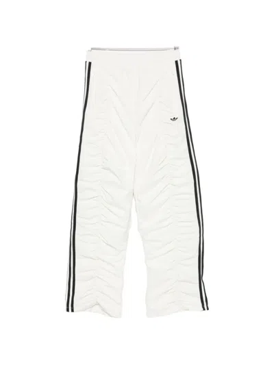 Adidas Originals Sporty Tp Ruched Side-stripe Track Pants In Neutrals