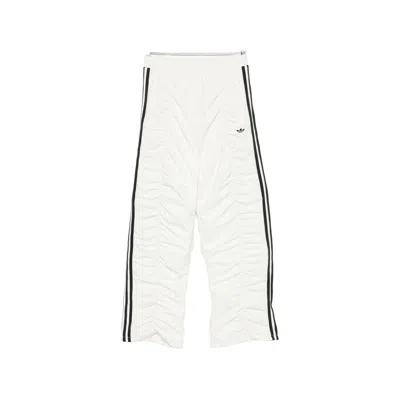 Adidas Originals Sporty Tp Ruched Side-stripe Track Pants In Neutrals