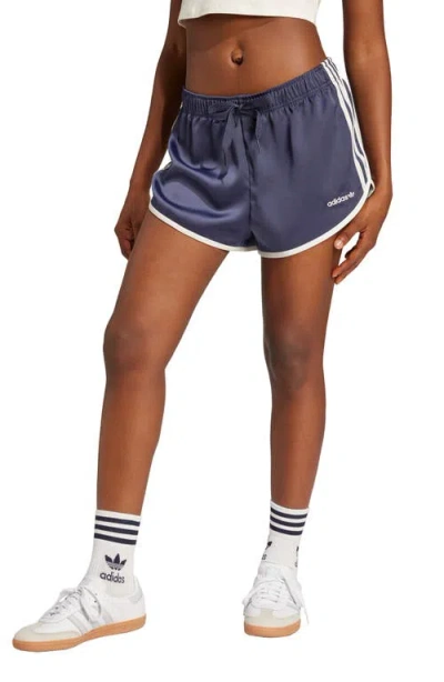 Adidas Originals Sprinter Satin Shorts In Shadow Navy