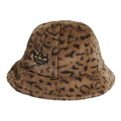 Adidas Originals Sprt Faux Fur Printed Bucket Hat 'brown Black'